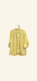 Soft Yellow Lawn Button-Down Kurti Shirt | Sunshine Yellow Lawn