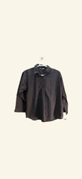 Breathable Black Cotton Lawn Shirt – Loose Fit Top